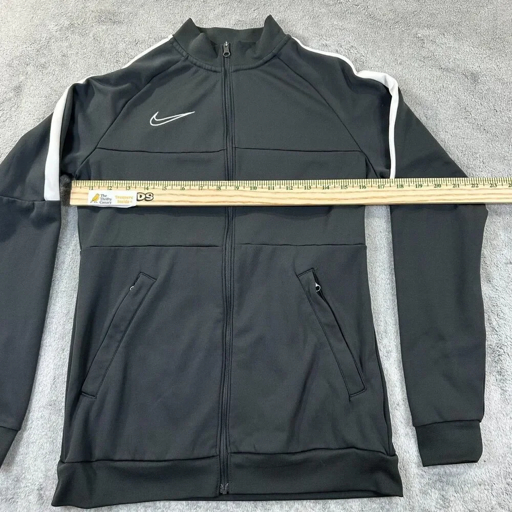 Nike Track Jacket Youth Dri-FIT Full Zip Black White Stripe Size S